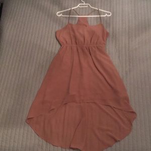 Dusty Rose High Low Strappy Dress